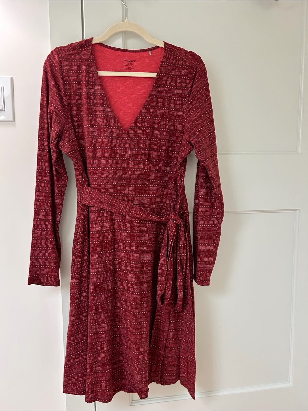 Toad&Co Red Long-Sleeve Wrap Dress